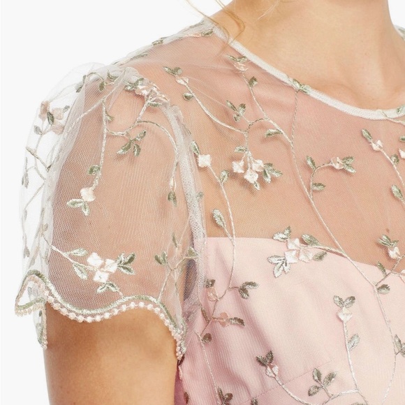 Floral Embroidered Peach Dress - Picture 4 of 11